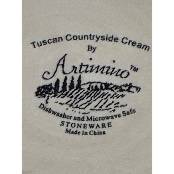 Artimino Tuscan Countryside CREAM Plates Embossed rope and Ring About Ten Inches - Picture 3 of 8